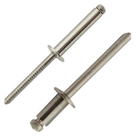 Blind rivets with flat head, 4 x 6 mm, pack of 40, DIN 7337 form A, pop rivets, stainless steel A2 (V2A), SC7337 SC-Normteile