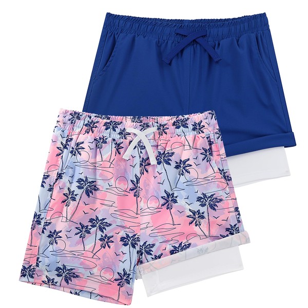 KAKU NANU Boys Swim Trunks Compression Liner Bathing Swimsuit Quick