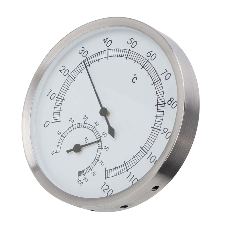 2 In-1 Stainless Steel Steam Room Sauna Room Thermometer Hygrometer