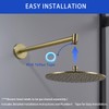 Wall Mounted Shower Arm 16 Inch Extension Pipe Shower Head