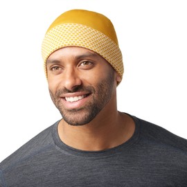 Smartwool Thermal Merino Reversible Pattern Cuffed Merino Wool Beanie for Men and Women, Honey Gold Dot, One Size
