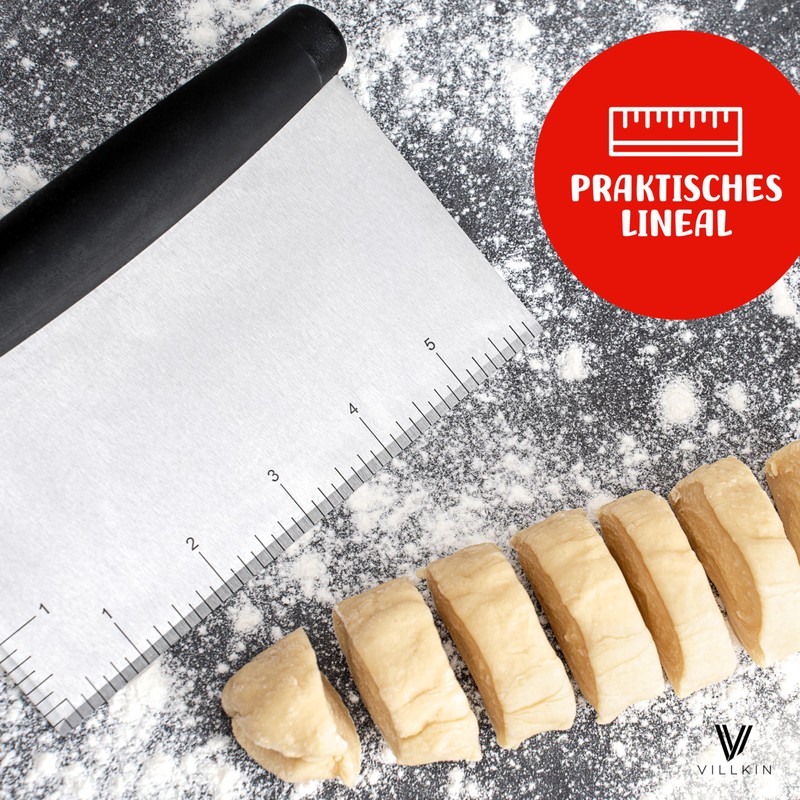 Villkin Dough Scraper - Premium Multipurpose Stainless Steel Dough Cutter