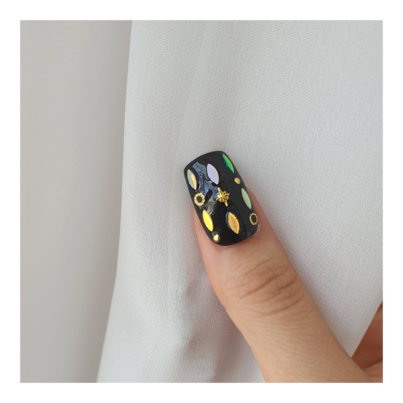 Black Point Handmade Nail Tips - Almond / 블랙 포인트