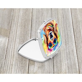 Caroline's Treasures Dachshund Hippie Dawg Compact Mirror Decorative Travel Makeup Mirror for Women Girls Gifts Pocket Makeup Mirror Folding Handheld