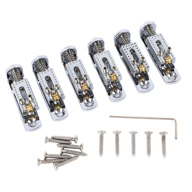 Electric Guitar Split Bridge Saddle Roller Ball String Plate Metal