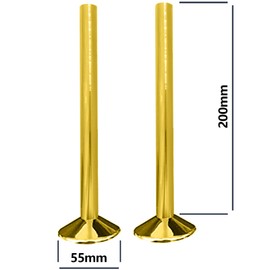 YAZANY Radiator Pipe Covers Chrome, Chrome Radiator Pipe Covers for Towel Rail Radiators Pipe Covers and Collars 15mm x 200mm Gold