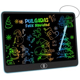 ELECGO 16 Pulgadas Pizarron Magico Luz Alta, Tablero Electrónico de Dibujo a Color para Niños, Función de Bloqueo y Borrado, Juguete Educativo Portátil para Niños y Niñas para Educación, Hogar - Azul