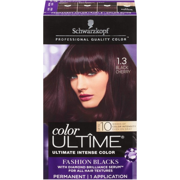Schwarzkopf Color Ultime Hair Color Cream, 1.3 Black Cherry (Packaging May Vary)