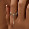 925 Sterling Silver Link Chain Fidget Rings with Dangle Bead