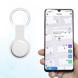 GPS Bluetooth Smart Tag Tracker With App Suitable For Pets Children Cars Keys Backpacks Suitcases Tracks Anywhere Both Android IOS Compatible With Leather Holder Waterproof Easy find Black