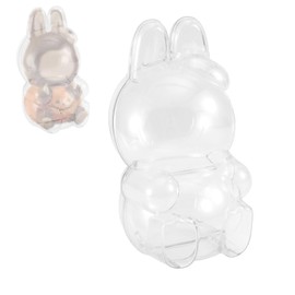Tinoaly Doll Protective Case with Chain, Acrylic Clear Cover Protector for Sitting Plush Figure Dolls Display Case Pumpkin Style Accessories Plush Toy Transparent Storage Bag Box for Collectors