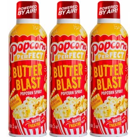 POPCORN PERFECT: Popcorn Butter spray for Microwave and Popcorn Maker, Popcorn toppings, Tastes like Movie Theatre Butter, Better than Kettle corn & Dry Seasoning Toppings, 5 oz (3 Pack)