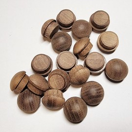 Pinehurst Crafts 1/2-Inch Walnut Mushroom Button Top Plugs, Long Shank, Great for Furniture, Tables, Chairs, Cabinetry and Crafts Projects, Pack of 20, MUSHROOM_WALNUT_.5IN