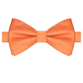 KissTies Mens Orange Self Tied Bow Ties Tangerine Satin Wedding Bowties + Gift Box