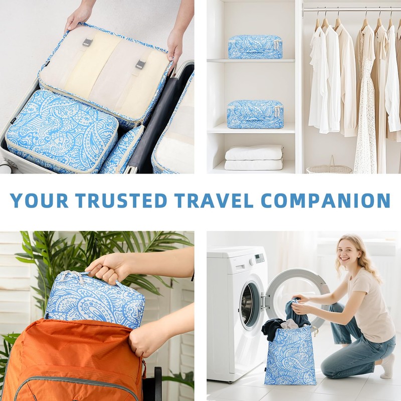 BAGAIL 8 Set Packing Cubes Luggage Packing Organizers for Travel