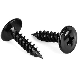 #8 x 5/8" Wood Screws Truss Head Fast Self Tapping Screws, Black Finish, Alloy Steel, 100 PCS