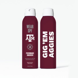 Texas A&M University Aggies WearSPF 50 Performance Sport Sunscreen Spray, 6 Fl oz.