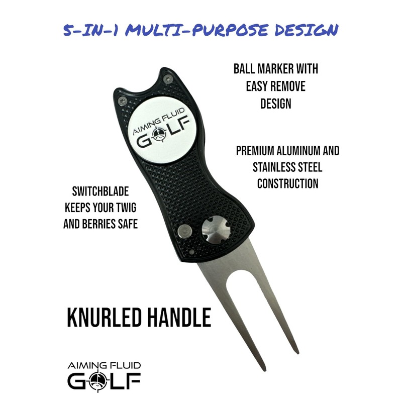 Herramienta plegable de metal con marcador de pelota de golf