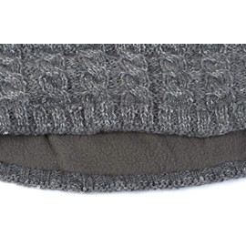 styleBREAKER women knit headband with plait pattern and sequins, fleece lining, hairband, headband, women 04026028, color:Grey