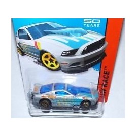 2014 Hot Wheels '13 Ford Mustang GT Silver and Blue 161/250 HW RACE Track Aces 50th Year Mustang Anniversary