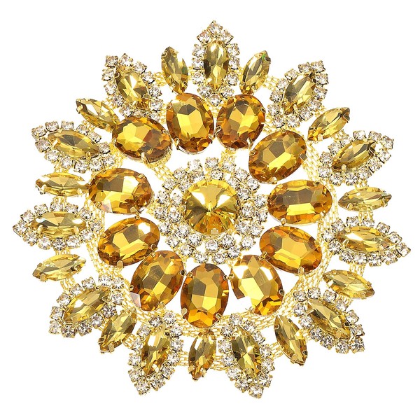 PATIKIL 4.3 Inch Rhinestone Patches, Flower Shape Applique Patches Rhinestone