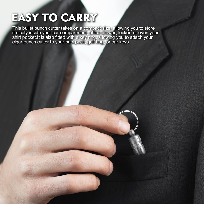 TISFA Cigar Punch Cutter Cigar Hole Opener Portable Screw Out