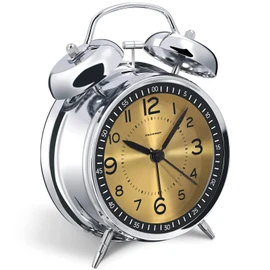 Peakeep Loud Alarm Clock for Heavy Sleepers Adults, Metal 4.5" Twin Bell Battery Operated Alarm Clocks for Bedrooms Decoration (Golden)…