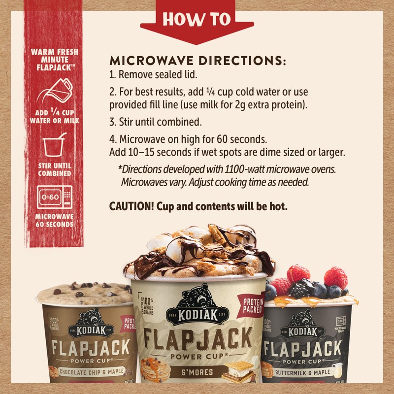 Kodiak Cakes Protein Pancake On The Go Flapjack Cups Mix;