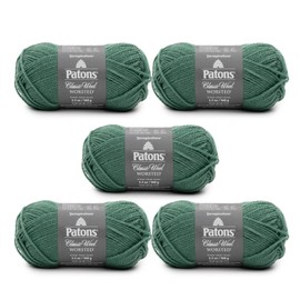 Patons Classic Wool Rich Grass Yarn - 5 Pack of 3.5oz/100g - Wool - 4 Medium - 210 Yards - Knitting, Crocheting & Crafts
