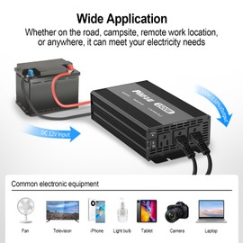 1500 watt Power Inverter 12v to 110v,dc to ac Converter with 3 AC Outlets,12 Volt Power Inversor 1500W Rv/Camping/Home/Emergency Power