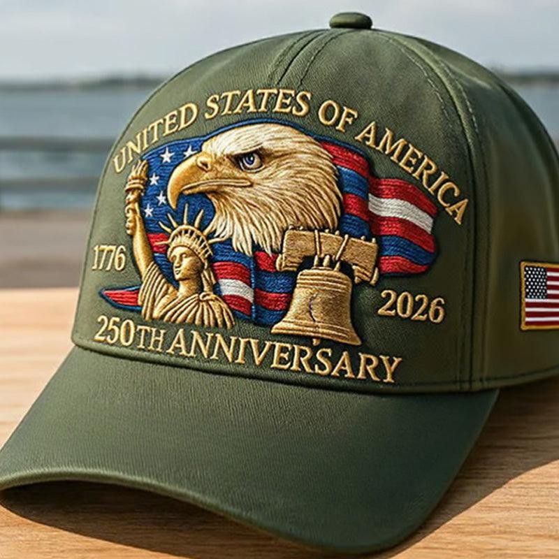 Eagle & Liberty – United States 250th Anniversary Hat,Embroidered Dad