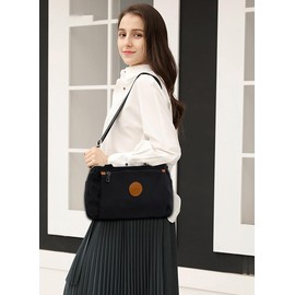 DORRISO Women's Shoulder Bag Canvas Handbag Shoulder Bag Casual Shoulder Bags Fashion Shoulder Bag Women's Travel Canvas Shoulder Bag, black, shoulder bags