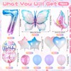 Butterfly Balloons, 7th Birthday Decorations for Girls Happy Birthday Balloons
