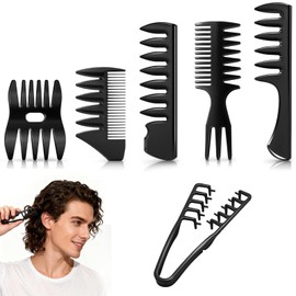 Peines Para Cabello Hombre, Peine Texturizador Para Hombre, Set De 6 Peines Texturizadores Para Estilo Masculino, Peines Para Con Diseño Ergonómico   