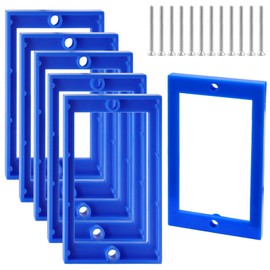 vibedor 6 PCS Single Gang Outlet Receptacle Box Extenders 1/4" Electrical Outlet Extenders with 12 Screws for Electric Switches and Electric Box (Blue)