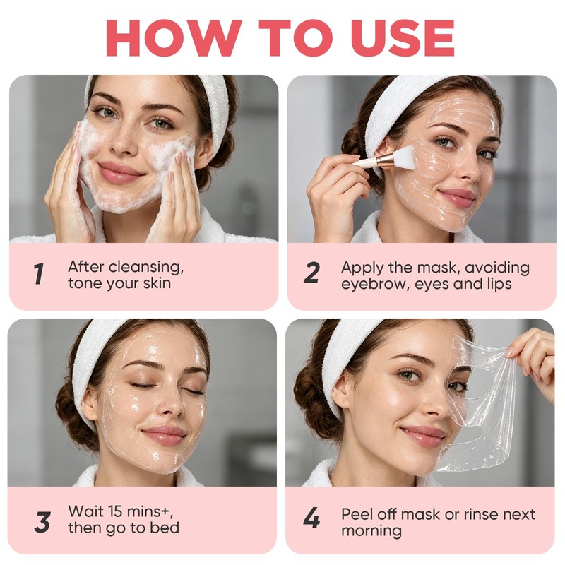 Collagen Night Wrapping Mask, Peel Off Face Mask Hydrating &