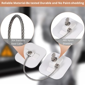 LiNKFOR 2 PCS Refrigerator Locks, Freezer Locks with Keys, Stainless Steel Fridge Door Lock Cabinet Safety Lock for Refrigerator Drawer Cabinet, White