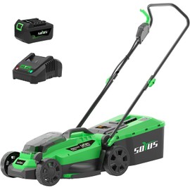 SOYUS Electric Lawn Mower Cordless, 13 Inch 20V Lawn Mowers with Brushless Motor, 2-in-1 Lawn Mower, 5-Position Height Adjustment with 4.0Ah Battery & Charger Included