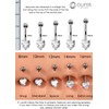 OUFER 14G Belly Button Piercing Titanium Heart Piercing Long Short