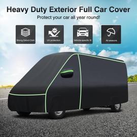 Car Cover for Ram ProMaster 2014-2025 2026 All Weather Van 4-Door Car Covers, Outdoor UV Protection Waterproof Full Car Cover for ProMaster Accessories with Zipper & Reflective Safety Strips