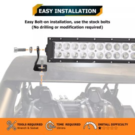 DYSO For 2020-2024 Polaris RZR Pro XP/XP 4 Steel Roof 32" LED Light Bar Mount Bracket