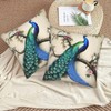 Retro Peacock Throw Pillow Cover 20x20 Inch Decorative Pillow Cases
