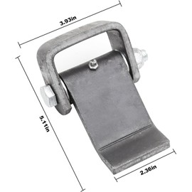 2 Pcs Heavy Duty Steel Dump Trailer Hinges Strap Style Short Leaf, Weld On Dump Trailer Door Gate Hinge Black Greaseable 5-3/8" Length