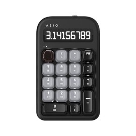 AZIO IZO Wireless Mechanical Calculator & Number Pad (Black/Dark Bronze) - Bluetooth 5.0 & USB, Gateron-Red Mechanical Switch, 9 Backlight Modes, Rechargeable, PC & Mac, Black Willow (IN404)