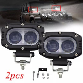 USPART- 2pcs 4"Inch LED Work Lights Bar Flood Driving Fog Pods OffRoad ATV UTV SUV Truck