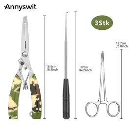 Annyswit Fishing Pliers Fishing Pliers Hook Remover Fishing Scissors Accessory Set (Camouflage)