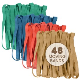 kitchentoolz 48 Pack Mover Bands – Extra Large Rubber Bands for Furniture & Moving Blankets – Heavy-Duty Stretch Bands in 4 Sizes (25", 30", 36", 42")
