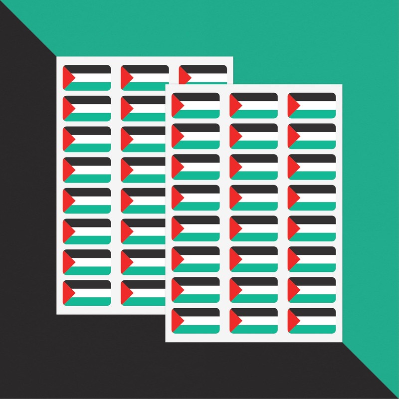 PAPERZIP - Palestine Flags (Alam Filastin) – 48 Stickers for