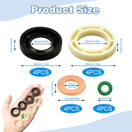 Gasket Injector 1.6 HDI Gasket Set Injectors, O-Ring Set for Injectors, Injector Seals for High Temperature and Pressure Conditions, Compatible with Berlingo C2 C3 C4