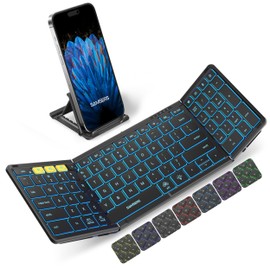 Samsers Full-Size Backlit Foldable Bluetooth Keyboard with Numeric pad